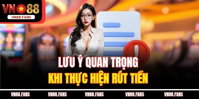 Lưu ý quan trọng khi thực hiện rút tiền 